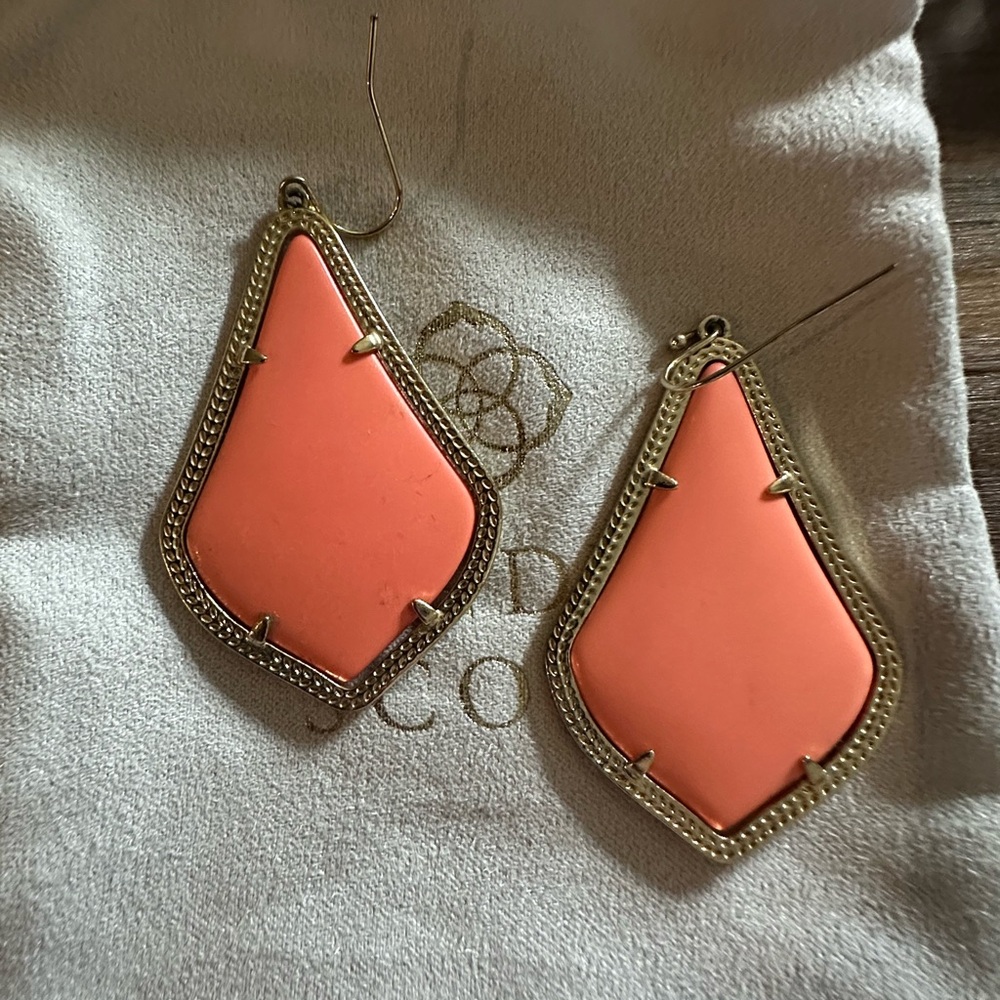Kendra Scott Gold and Orange Geometric Earrings